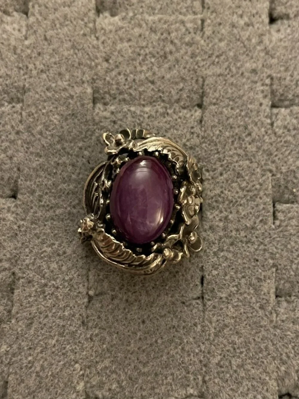 Vintage Sterling Silver Ring Sz 6.5 Handmade Gemstone Bob Stringer Signed $275